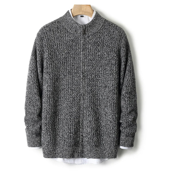 Casaco Masculino De Lã Algodão Gola Com Zíper - Promoção de Inverno 2025