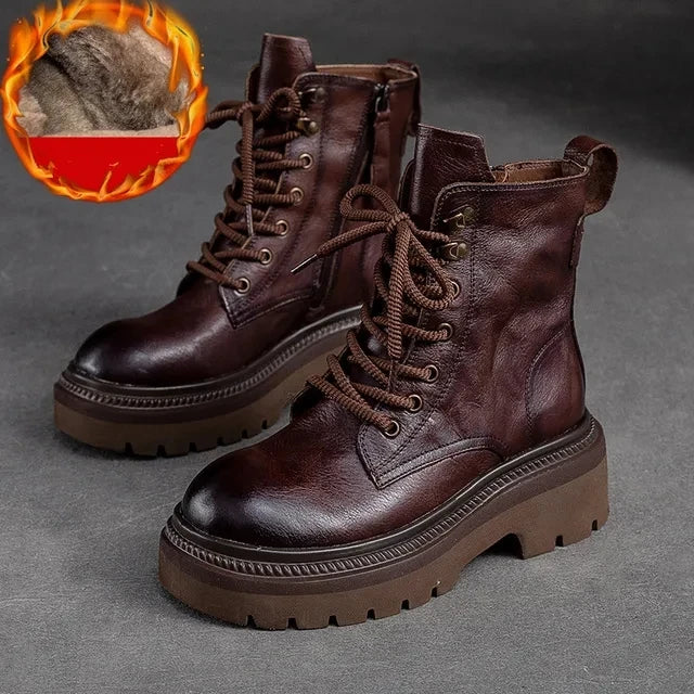 Bota de Couro Coturno Vintage Euphoric