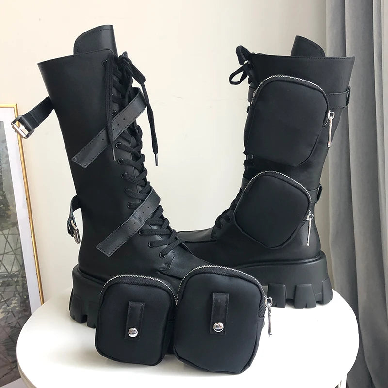 Bota Feminina De Inverno Estilosa Sola Tratorada com Mine Bolsa - Promoção De Inverno 2025