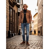 Jaqueta Masculina Estilosa Para Inverno De Camurça - Promoção de Inverno 2025