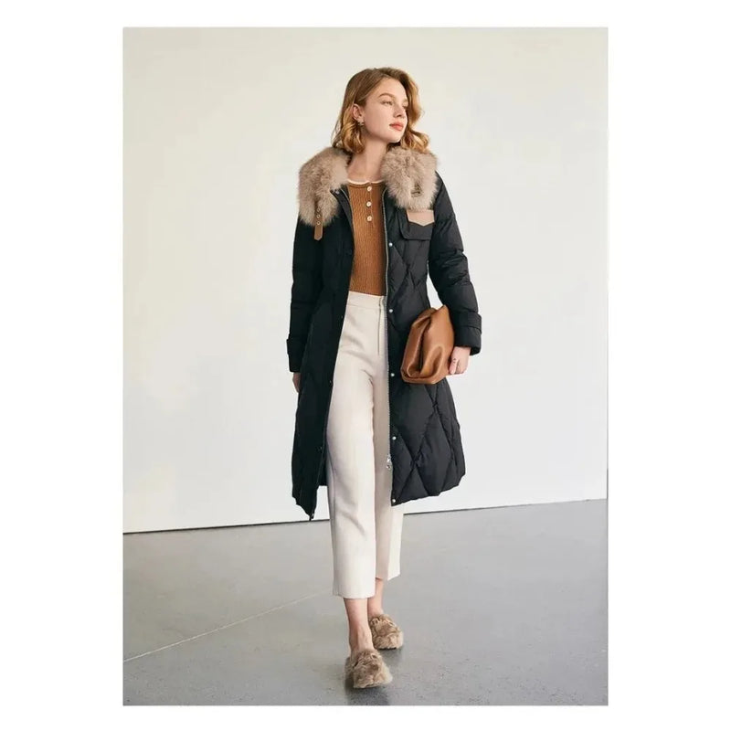 Casaco Feminino De Inverno Quente De Comprimento Grande Colarinho De Lã - Promoção De Inverno 2025