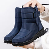 Bota Feminina de Neve Acolchoada de Pelúcia