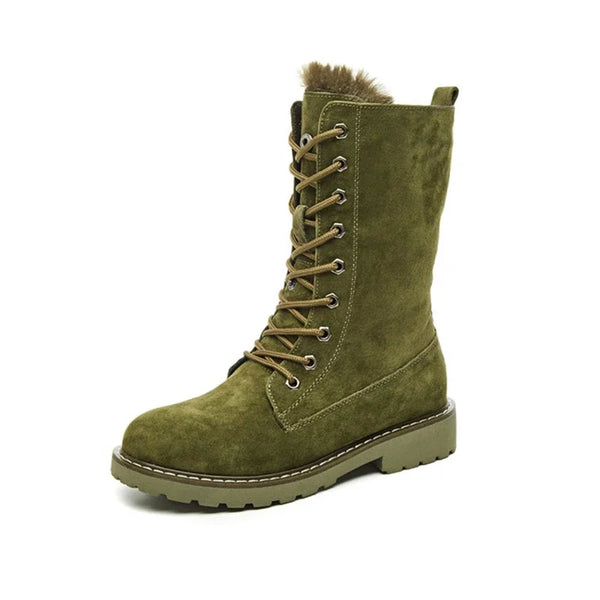 Bota Feminina De Camurça Para Inverno 2 Em 1 - Promoção De Inverno 2025