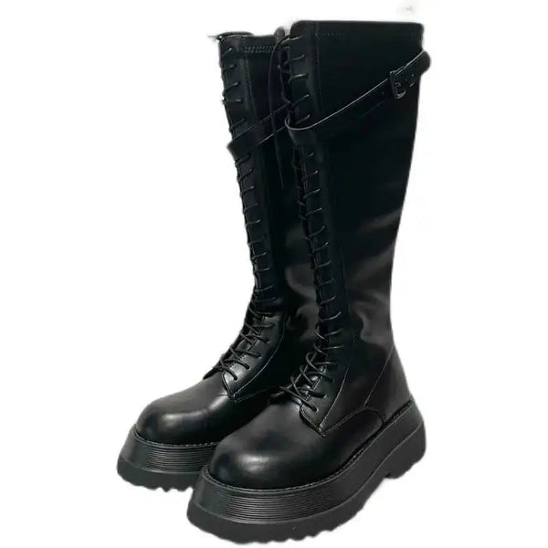 Bota Feminina De Inverno De Joelho Sola Grande - Promoção De Inverno 2025