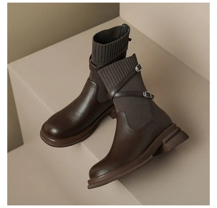 Bota de Couro Estilo Retro Britanic