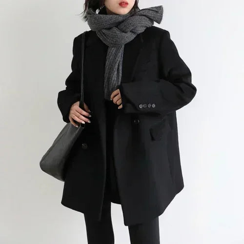 Casaco Feminino Grosso De Lã Grande -  Promoção de Inverno 2025