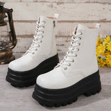 Bota Feminina De Inverno Plataforma Salto Tratorado - Promoção de Inverno 2025