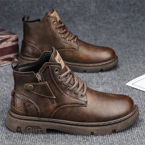 Bota de Couro Masculina Vintage Heron