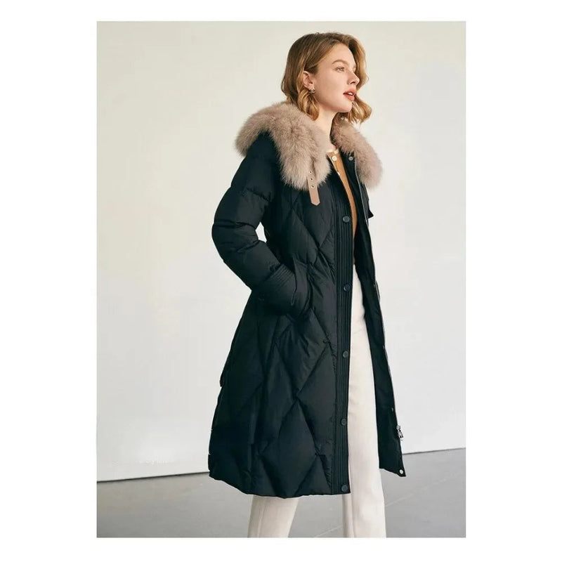 Casaco Feminino De Inverno Quente De Comprimento Grande Colarinho De Lã - Promoção De Inverno 2025
