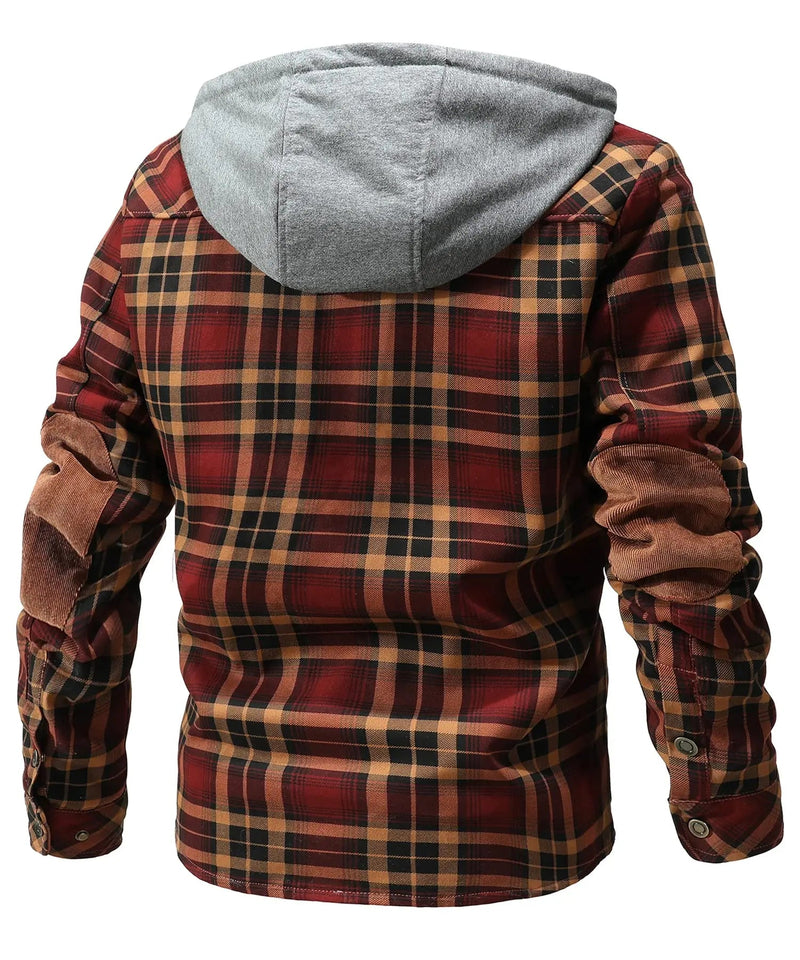 Casaco Masculino Casual De Inverno Dia á Dia Xadrez Com Capuz -  Promoção de Inverno 2025