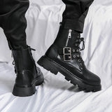 Bota Masculina De Inverno Com Fivelas Antiderrapante Luxo - Promoção de Inverno 2025