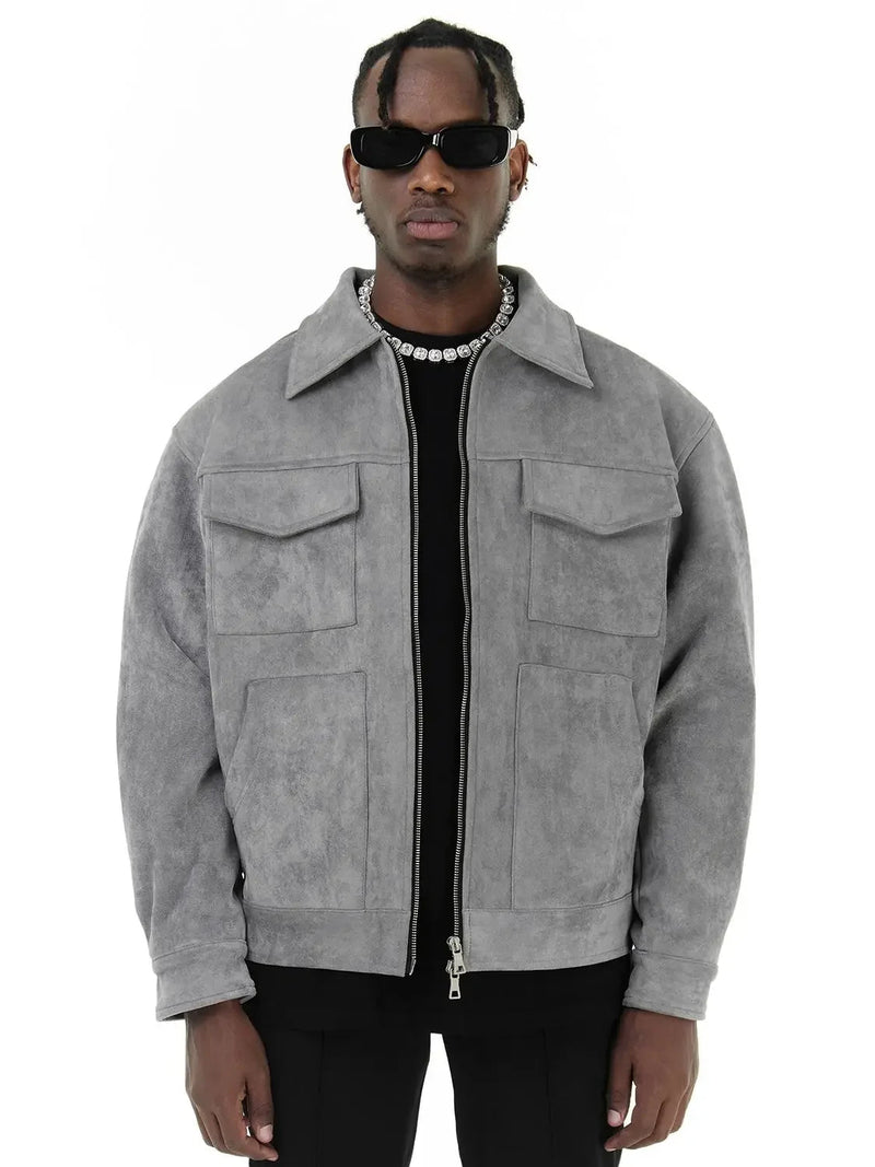Jaqueta Masculina Estilosa Para Inverno De Camurça - Promoção de Inverno 2025