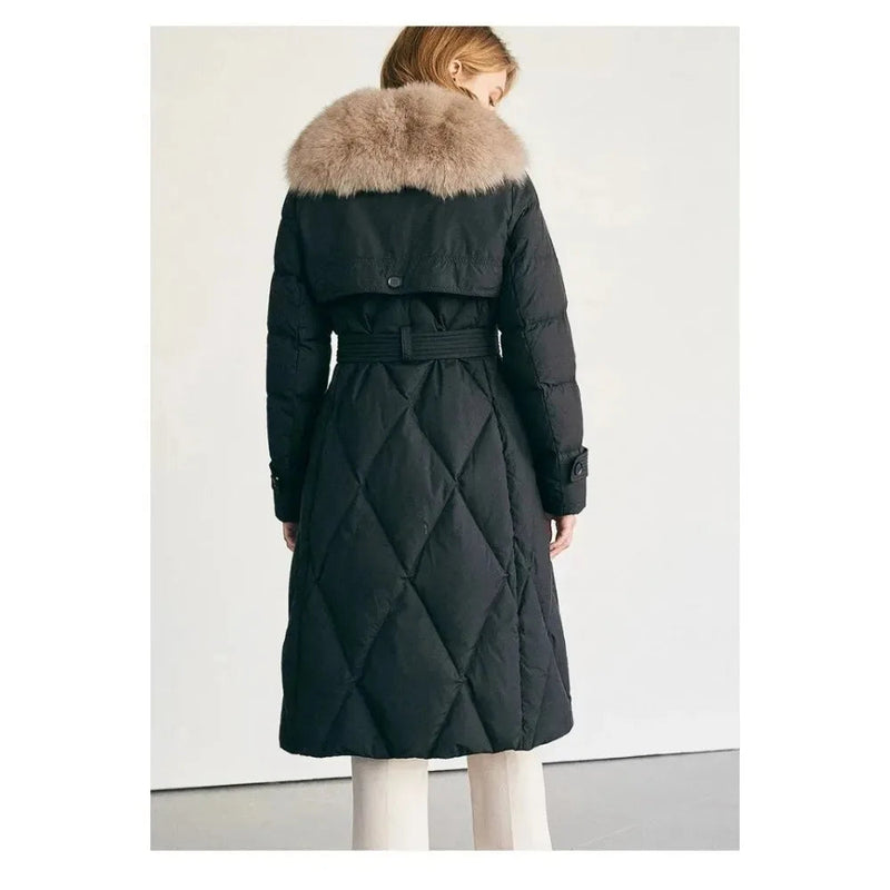 Casaco Feminino De Inverno Quente De Comprimento Grande Colarinho De Lã - Promoção De Inverno 2025