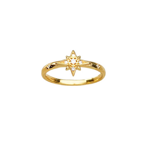 Anel Estrela de Ouro 18k e Zircônias