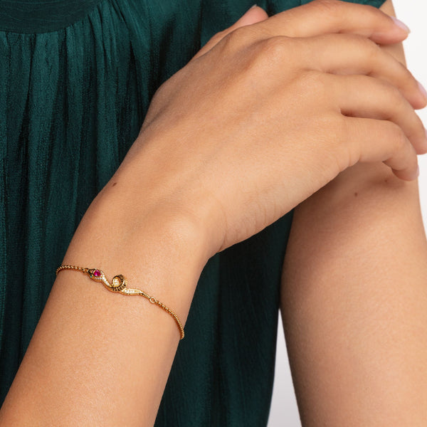 Pulseira Cobra -  Banhado a Ouro 18K