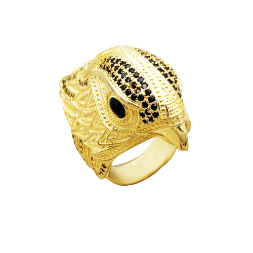Anel Falcão Sinete em Ouro 18k