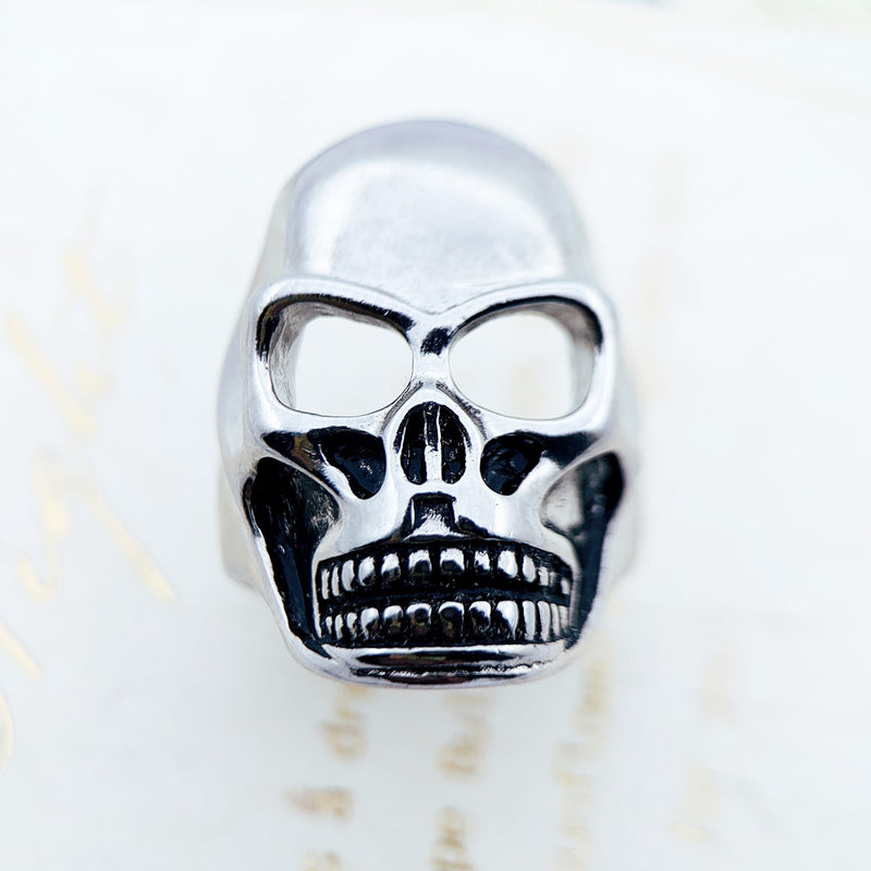 Anel Masculino Caveira de Prata 925