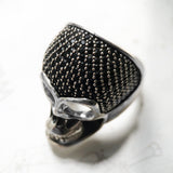 Anel Masculino Caveira de Zircônias em Prata 925