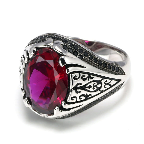 Anel Guardião Ruby Rose em Prata 925 - Forma Grande