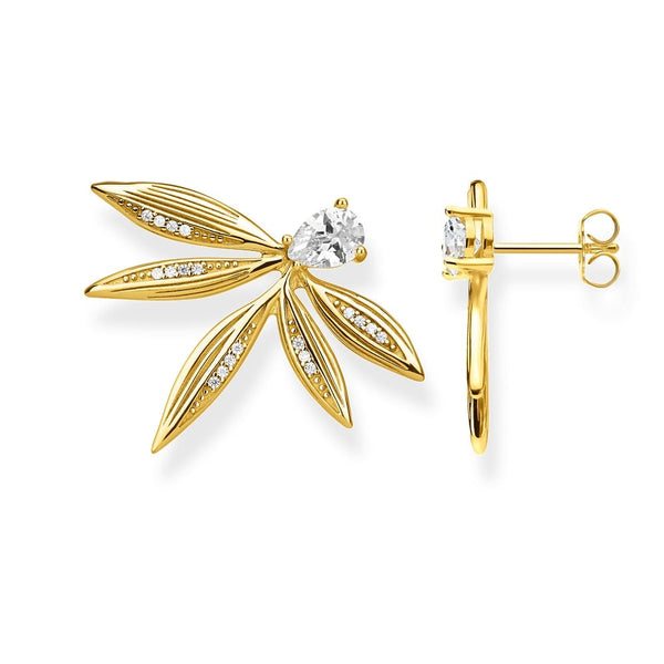 Brincos Folhas Banhado a  Ouro 18K