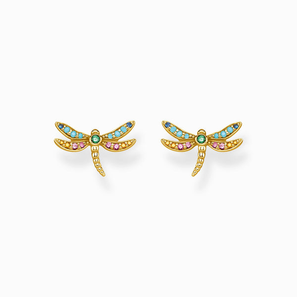 Brinco Libélula em Ouro 18K e Zircônias