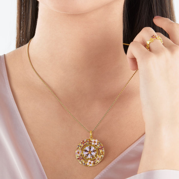 Colar Amuleto Flores do Paraiso em Ouro 18k