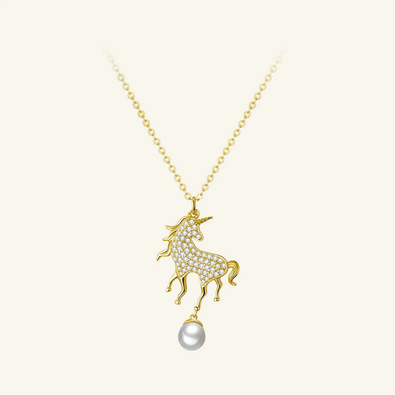 Colar Unicornio Perola simbolos da sorte para 2023 em prata 925 banhada ouro 18k-e-zirconias, como se proteger dos sonhos, como ter bons sonhos, filtro dos sonhos, filtro dos sonhos em ouro Arquetiposhop (14)