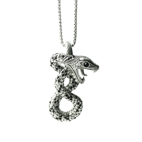 Colar Cobra em Prata 925 e Zircônias