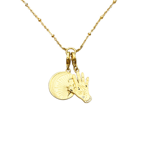 Colar Medalhas de Proteção - Mão de Fatima e  Sol e Estrela - Ouro18k
