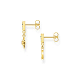 Brincos Longos Estrela e Lua - Banho Ouro 18K