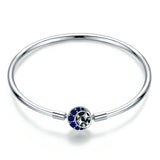 Pulseira Lua e Estrela Azul - Prata e Zircônias