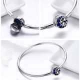 Pulseira Lua e Estrela Azul - Prata e Zircônias