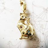 Colar Gato Charm Estrelas Mágicas de Ouro