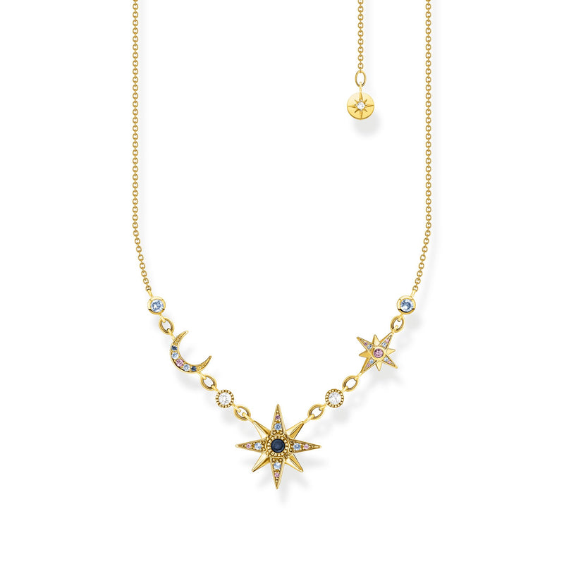 Colar Realeza Estrela e Lua Ouro