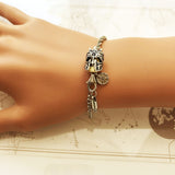 Pulseira com Elmo Caveira em Prata 925