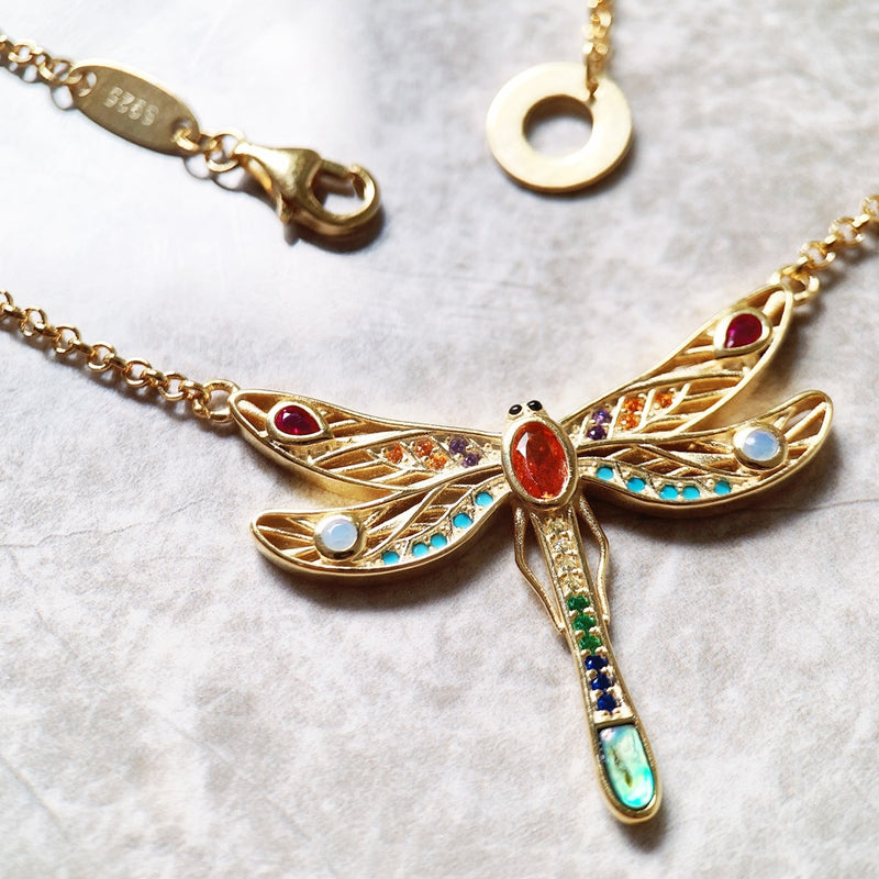 Colar Libélula em Ouro 18K e Zircônias