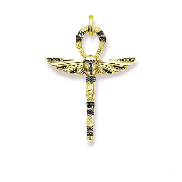 Pingente Cruz Cléopatra - Prata Banhada a Ouro 18K