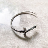 Bracelete Espada do Rei - Prata e Zircônia Onix