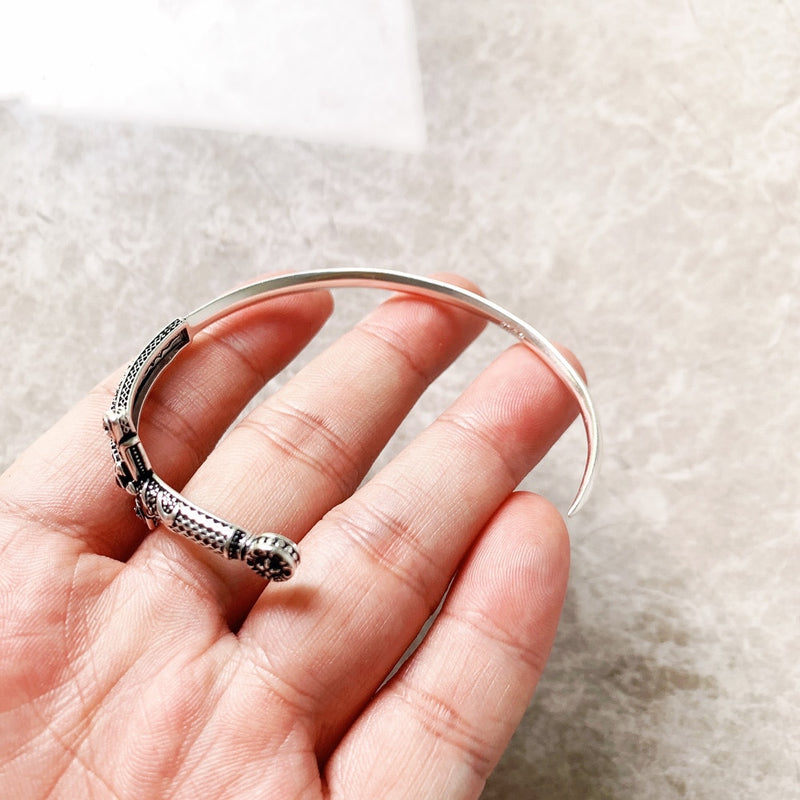 Bracelete Espada do Rei - Prata e Zircônia Onix