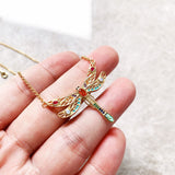 Colar Libélula em Ouro 18K e Zircônias