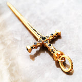 Colar espada do Rei em Prata 925 e Zirconias, Arquetipo do guerreiro, arquetiposhop, espada de ouro, amuleto espada, colar de espada, pingente de espada de ouro em prata de lei banhado a ouro 18k da arquetiposhop
