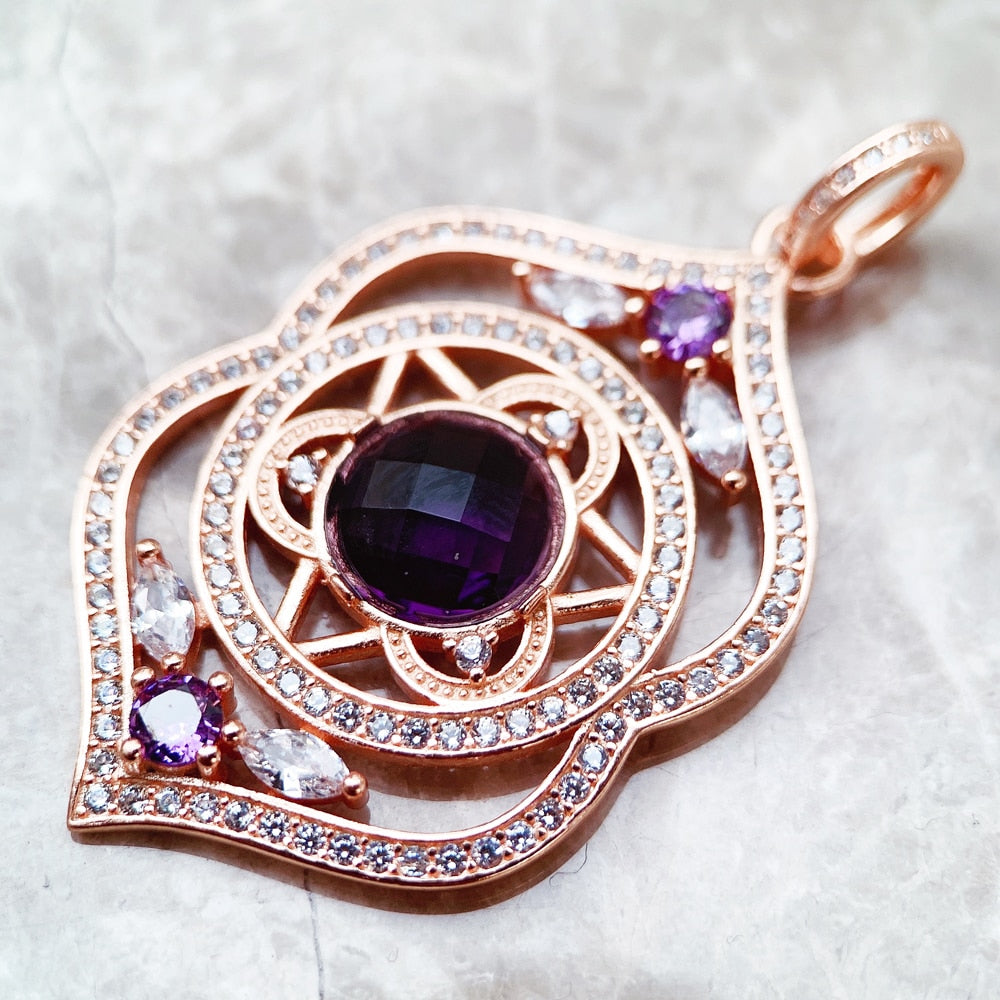 Colar Ajna Chakra06 Prata 925 Rose com Zircônias em prata feita a mão se você se pergunta como ativar o chakra 06 ou ajna, como equilibrar o chakra ajna, como desbloquear o chakra ajna, como controlar e ativar os chakras, chakra ajna, arquetiposhop.com.br