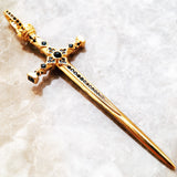 Colar espada do Rei em Prata 925 e Zirconias, Arquetipo do guerreiro, arquetiposhop, espada de ouro, amuleto espada, colar de espada, pingente de espada de ouro em prata de lei banhado a ouro 18k da arquetiposhop