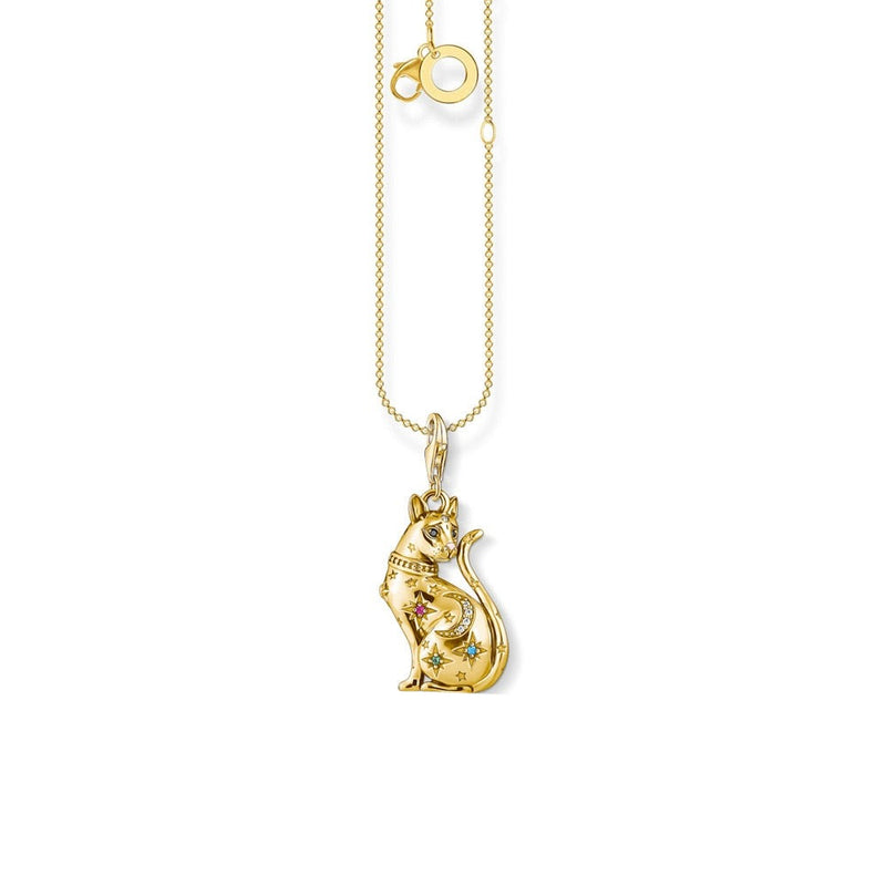 Colar Gato Charm Estrelas Mágicas de Ouro