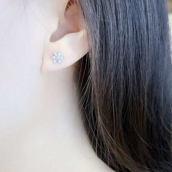 Brincos Flor Ágata em Ouro 18k
