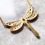 Colar Libélula em Ouro 18K e Zircônias