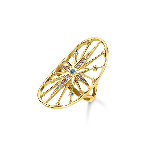 Anel Estrela Banho Ouro 18K e Zircônias